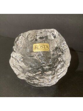 Kosta Boda Icecube Snowball Votive Candle Holder Minimalist Swedish Design